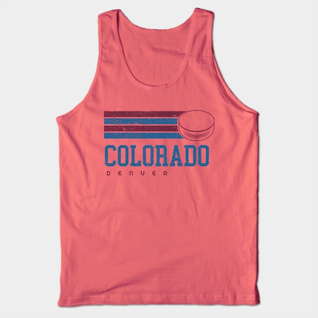 Colorado Hockey Retro Vintage Stripes Tank Top by Ruffeli